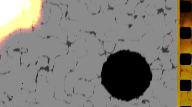 Grunge Punch Hole Transition with Dirty Film Texture and Scratches Overlay