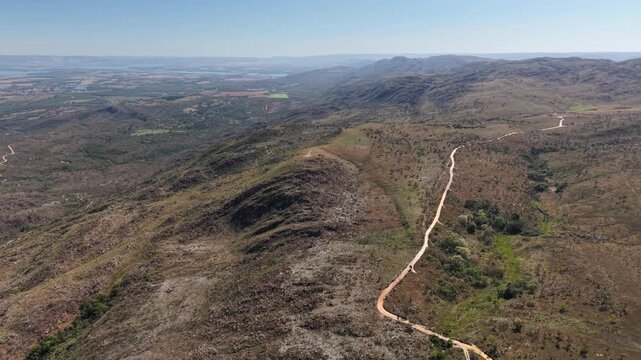 Drone view of the mountains of Serra da Canastra, in Minas Gerais