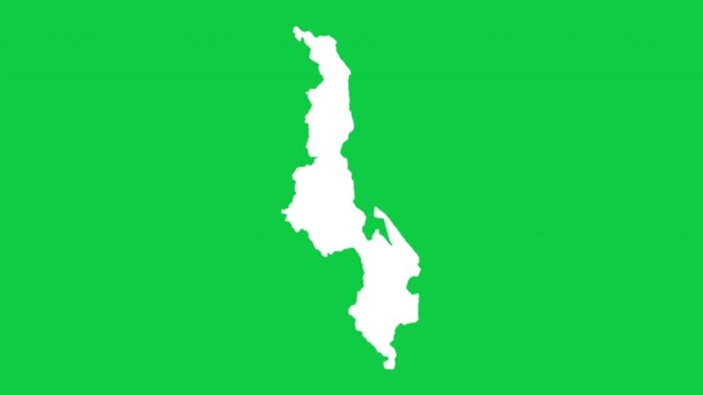 Malawi wiggle animation map loop green background