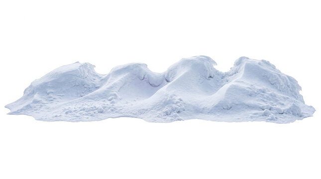 Mont&iacute;culo de nieve fresca con textura suave y ondulada aislado sobre un fondo blanco puro, ideal para composiciones de invierno, dise&ntilde;o gr&aacute;fico y proyectos creativos de temporada.