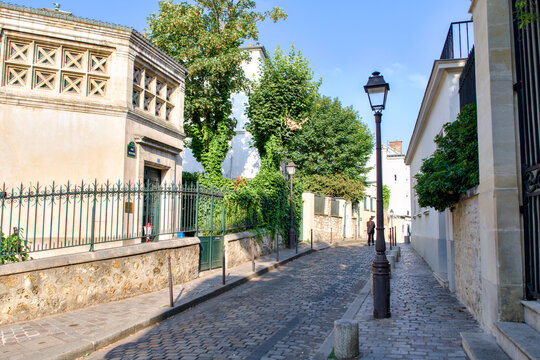 Cobblestone Street in Montmartre, Paris