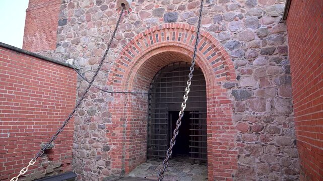 Medieval portcullis in Trakai Island Castle