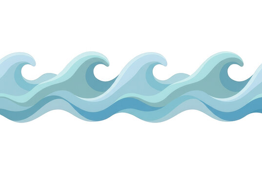 Ilustraci&oacute;n vectorial de ondas de mar estilizadas en tonos azules, dise&ntilde;o plano y minimalista con patr&oacute;n repetitivo ideal para elementos decorativos de verano, fondos marinos o proyectos gr&aacute;ficos.