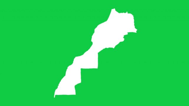 Morocco wiggle animation map loop green background