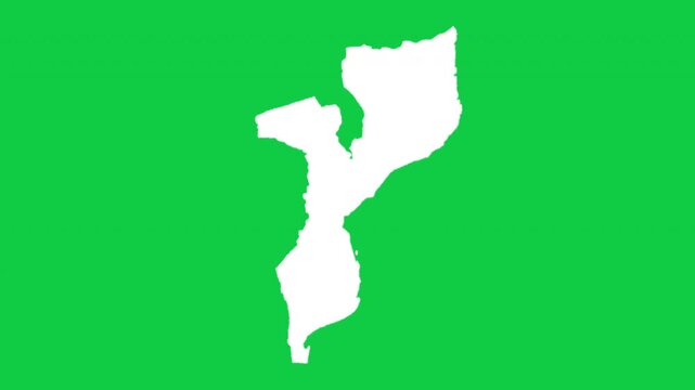 Mozambique wiggle animation map loop green background