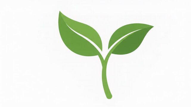 Green Sprout Icon with Unfolding Leaf for Sustainability and Growth Concept
