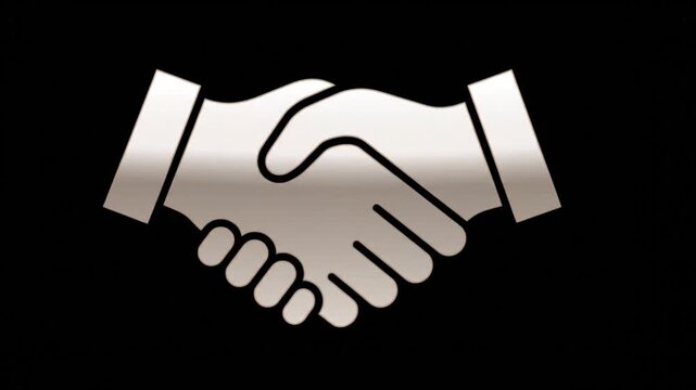 Financial Partnership Handshake Icon Drawing and Fill Animation