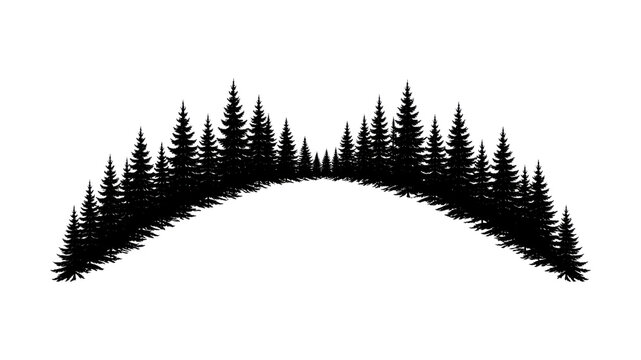 PNG Silhouette forest arch design