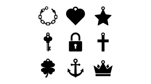 Collection of various symbolic icons.