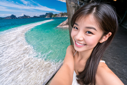Selfie Canvas Beach Dirty Alleyway Fake Online Life Metaphor