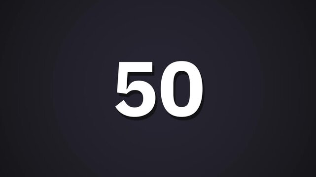  Numbers Counting Down 4K Seamless Countdown Timer Animation for Video and Digital Displays