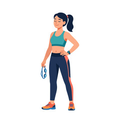 Fototapeta premium Fit Woman Athlete Ready For Swimming Competition Or Training Session