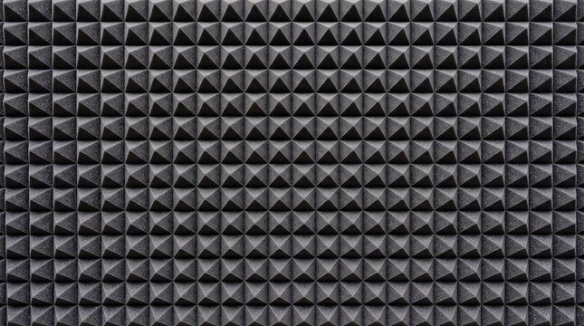 Black Acoustic Foam Soundproofing Panels Texture