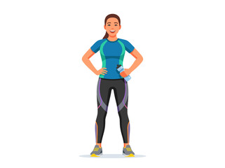 Fototapeta premium Energetic Woman In Sportswear Ready For Fitness Activities