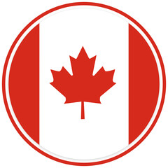 Obraz premium Canada Flag Circle Badge Icon Transparent