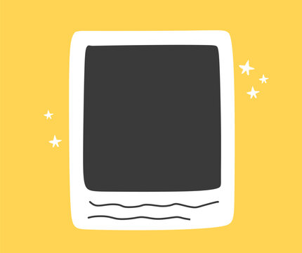 Template design featuring photo frame doodles