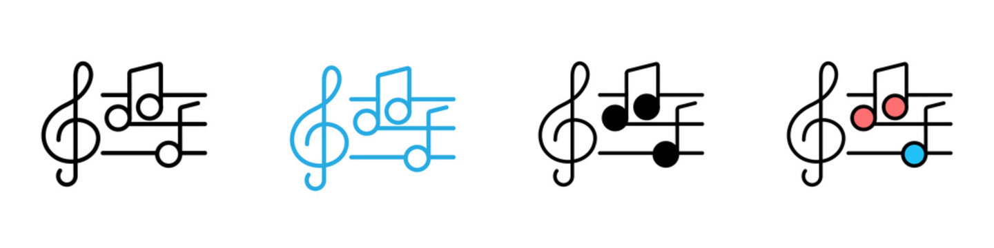 Music multi - style icon design concept
