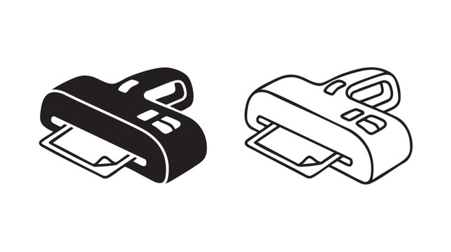 laminator machine icon set with two variations, flat design style