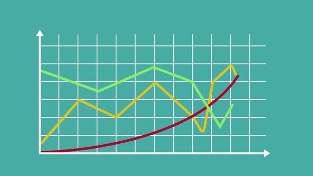 Bar Graph Chart With Arrows Axis 2d Animation with Alpha Matte