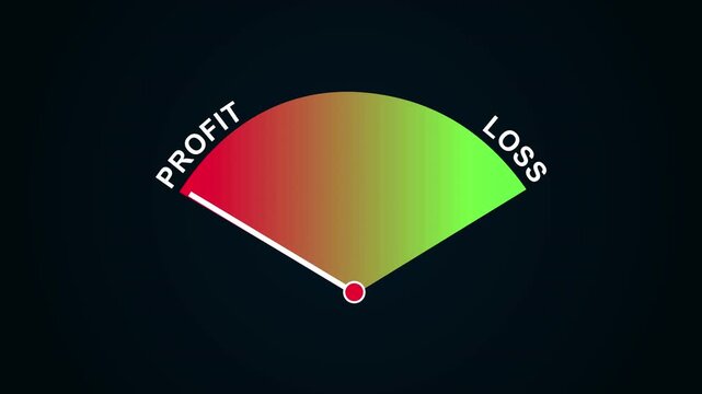 Losses On Colourful Tachometer Animation 2d Animation with Alpha Matte