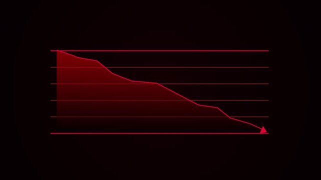 Plummet Business Growth Infographics With Arrow 2d Animation with Alpha Matte
