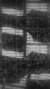 Animation of data processing and chain over shapes