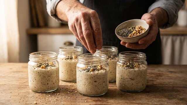 Close up shot of assorted spices and herbs displayed in small glass jars, ingredients for cooking and baking, culinary elements for gourmet recipes, rich texture suggesting aromatic flavor