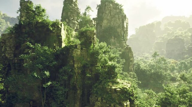 Sunlit escarpment overlooking winding valleys, warm light accentuating layered rock faces and scattered vegetation, broad vista appealing to outdoor brands,