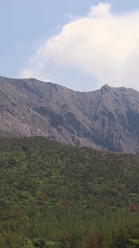 Sakurajima Volcano Island landscape, Japan, Kagoshima prefecture, Kyushu island region, island volcano and bay, Yunohira Observation Deck, ferry trip from Kagoshima, Kirishima-Kinkowan National Park 