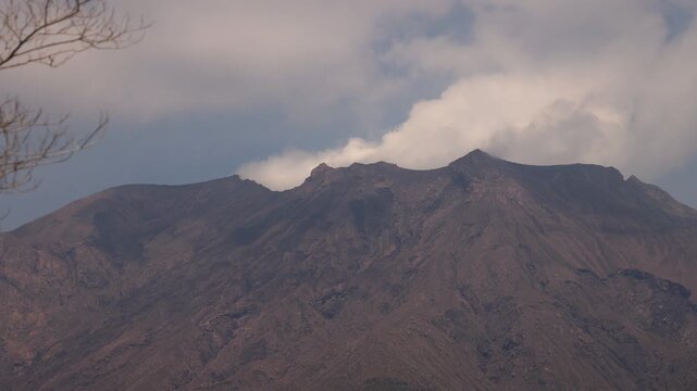Sakurajima Volcano Island landscape, Japan, Kagoshima prefecture, Kyushu island region, island volcano and bay, Yunohira Observation Deck, ferry trip from Kagoshima, Kirishima-Kinkowan National Park 