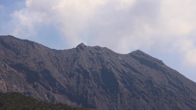 Sakurajima Volcano Island landscape, Japan, Kagoshima prefecture, Kyushu island region, island volcano and bay, Yunohira Observation Deck, ferry trip from Kagoshima, Kirishima-Kinkowan National Park 