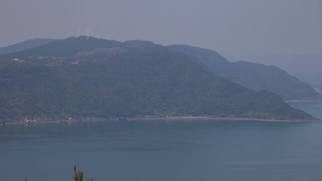 Sakurajima Volcano Island landscape, Japan, Kagoshima prefecture, Kyushu island region, island volcano and bay, Yunohira Observation Deck, ferry trip from Kagoshima, Kirishima-Kinkowan National Park 