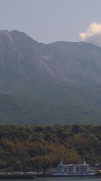 Sakurajima Volcano Island landscape, Japan, Kagoshima prefecture, Kyushu island region, island volcano and bay, Yunohira Observation Deck, ferry trip from Kagoshima, Kirishima-Kinkowan National Park 