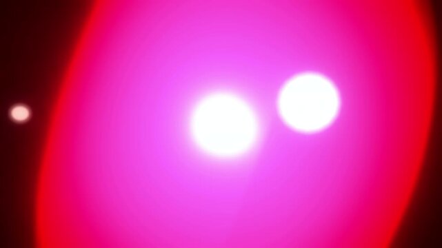 Abstract Glowing Blood Cell: A brightly illuminated, abstract microscopic animation of a cell featuring a radiant white center that fades into vibrant pink and magenta glowing edges