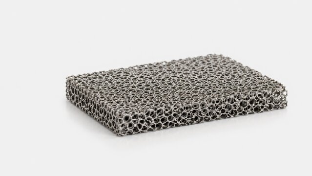 Nickel Foam Electrode Engineering Sample Isolated on Light Background