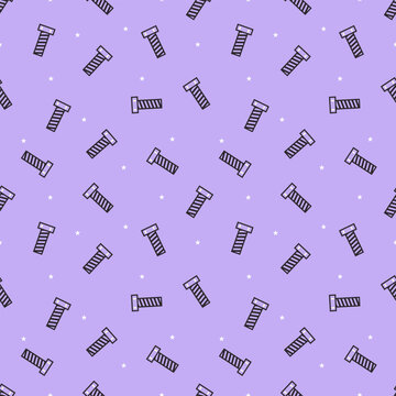 Purple Bolt and Screw Seamless Pattern on Pastel Purple Background