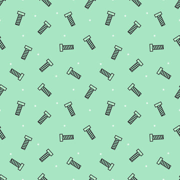 Mint Green Bolt and Screw Seamless Pattern on Pastel Green