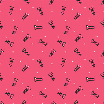 Coral Pink Bolt and Screw Seamless Pattern on Vibrant Pink Background
