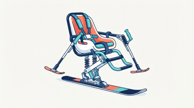 A sit ski designed for athletes with disabilities participating in snow sports challenges.