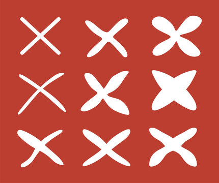 cross sign scribble icon set design