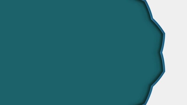 A dark teal color transitions into deeper teal shades on either side of a paper piece with jagged edges