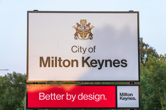 City of Milton Keynes sign close up view 