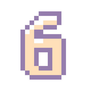 Retro pixel art perfume bottle icon on white background