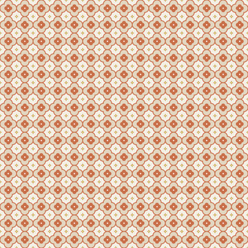 Moroccan quatrefoil trellis seamless pattern in terracotta