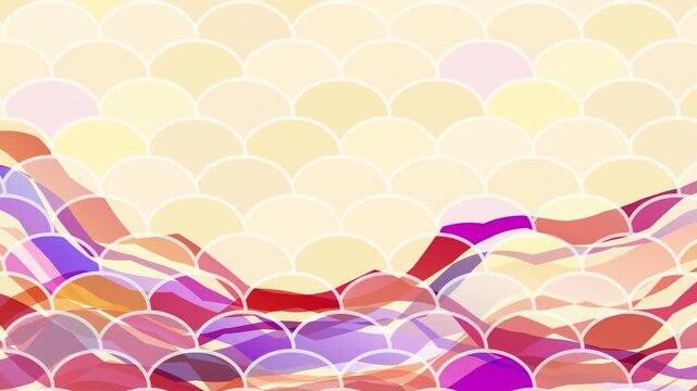 Abstract Geometric Scalloped Pattern Landscape 4K