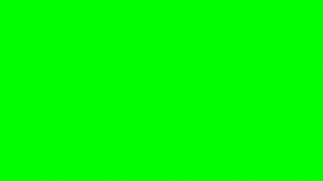 Purple thought bubble icon with pulsing white dots on chroma key green screen for social media marketing