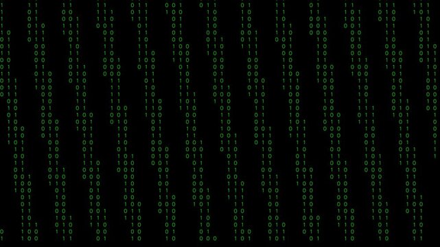 Immersive digital rain of binary code flowing down a futuristic screen.