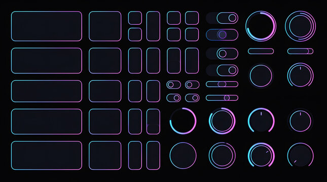 Comprehensive Futuristic Neon UI UX Component Library
