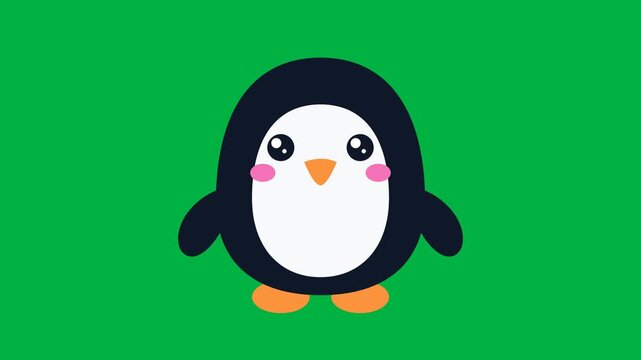 Minimalist cute penguin vector animation character asset for mobile apps and games