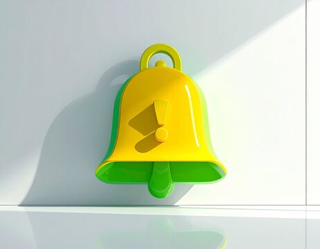 Bell notice alert new event information sign or symbol website icon 3d illustration